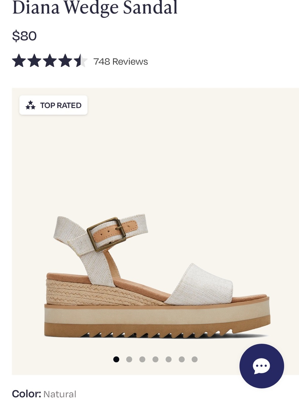 TOMS Diana Wedge Sandal - Natural